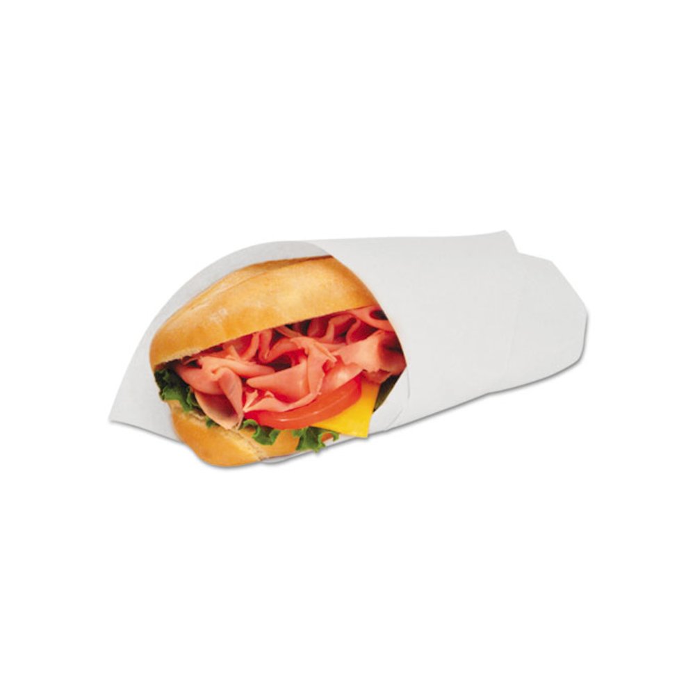 Grease-Resistant Paper Wraps and Liners, 12 x 12, White, 1,000/Box, 5 Boxes/Carton. Picture 4