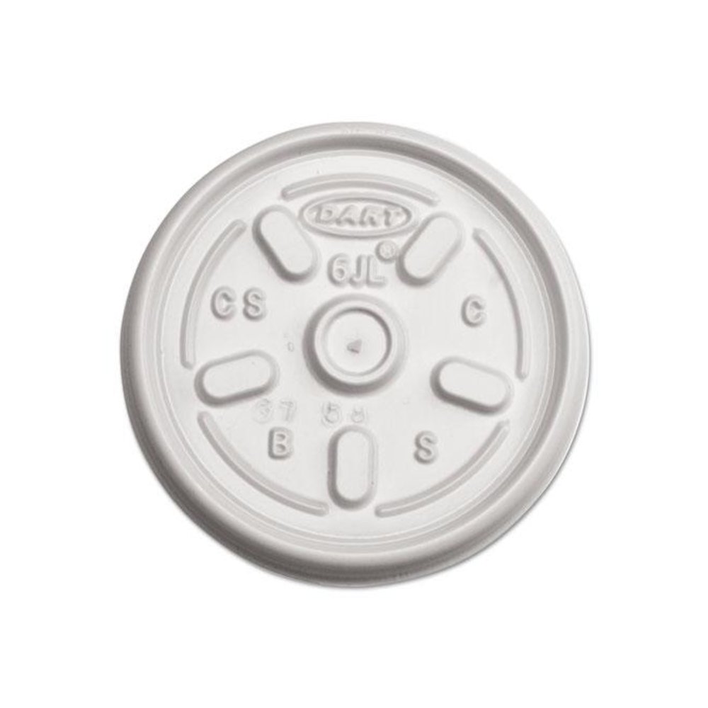 Plastic Lids for Foam Containers, Vented, Fits 3.5 oz to 6 oz, White, 100/Pack, 10 Packs/Carton. Picture 1