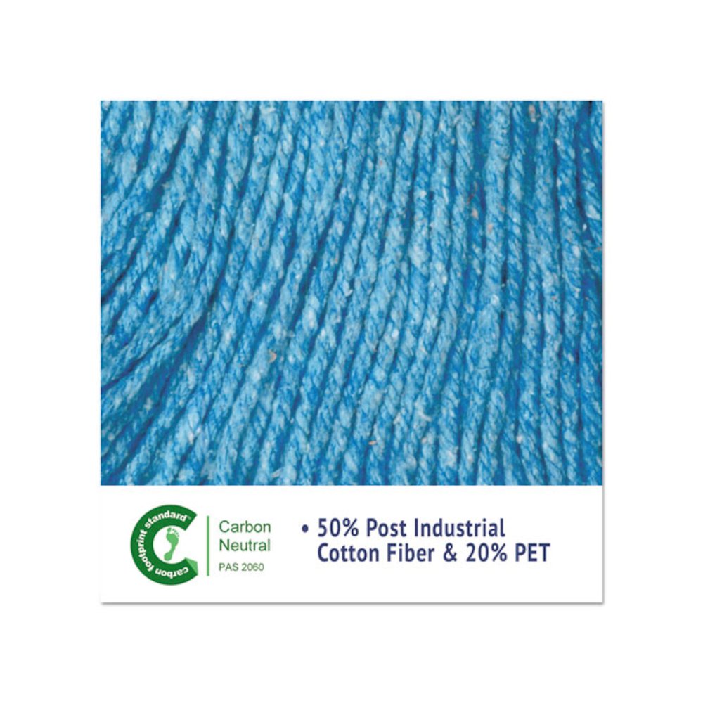 Super Loop Wet Mop Head, Cotton/Synthetic Fiber, 5" Headband, Medium Size, Blue, 12/Carton. Picture 6