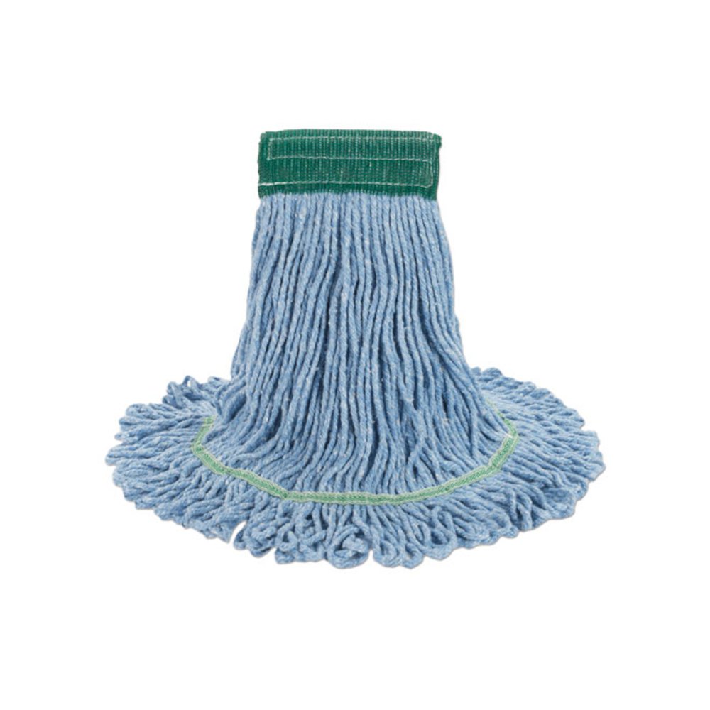 Super Loop Wet Mop Head, Cotton/Synthetic Fiber, 5" Headband, Medium Size, Blue, 12/Carton. Picture 1