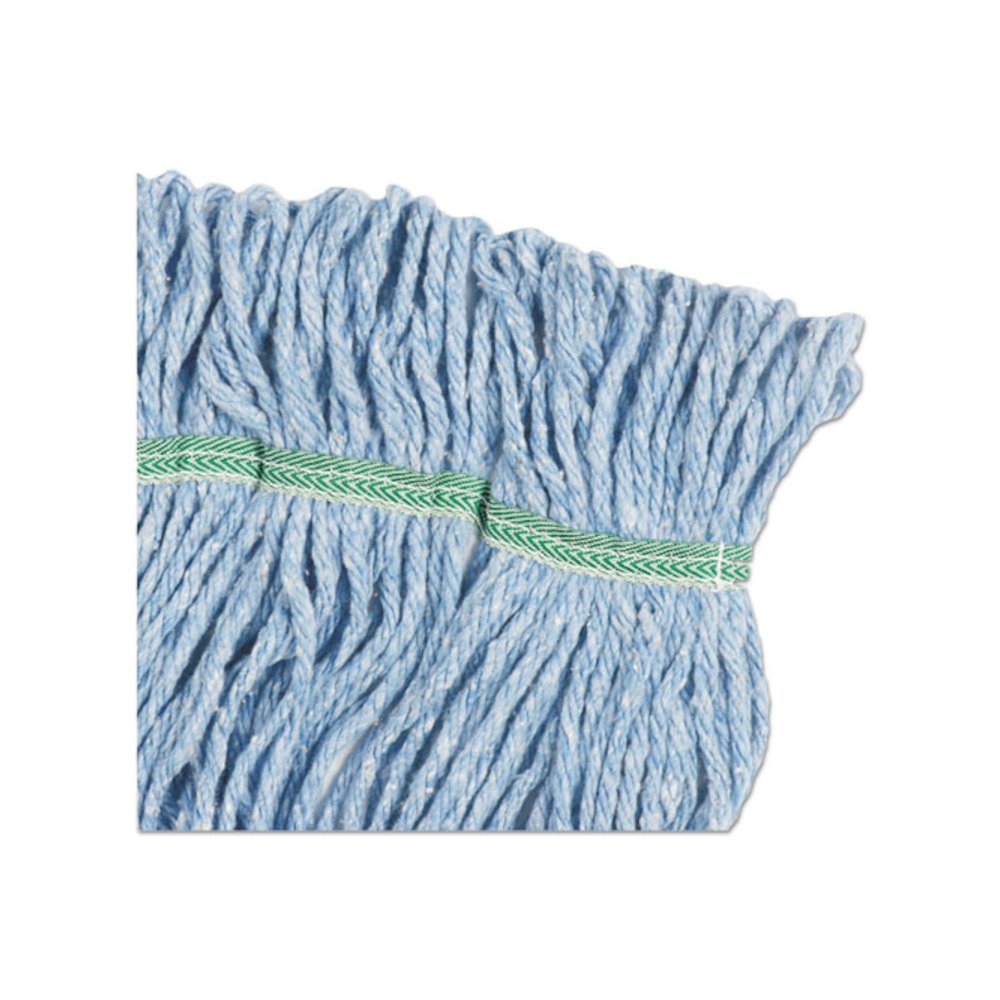 Super Loop Wet Mop Head, Cotton/Synthetic Fiber, 5" Headband, Medium Size, Blue, 12/Carton. Picture 8