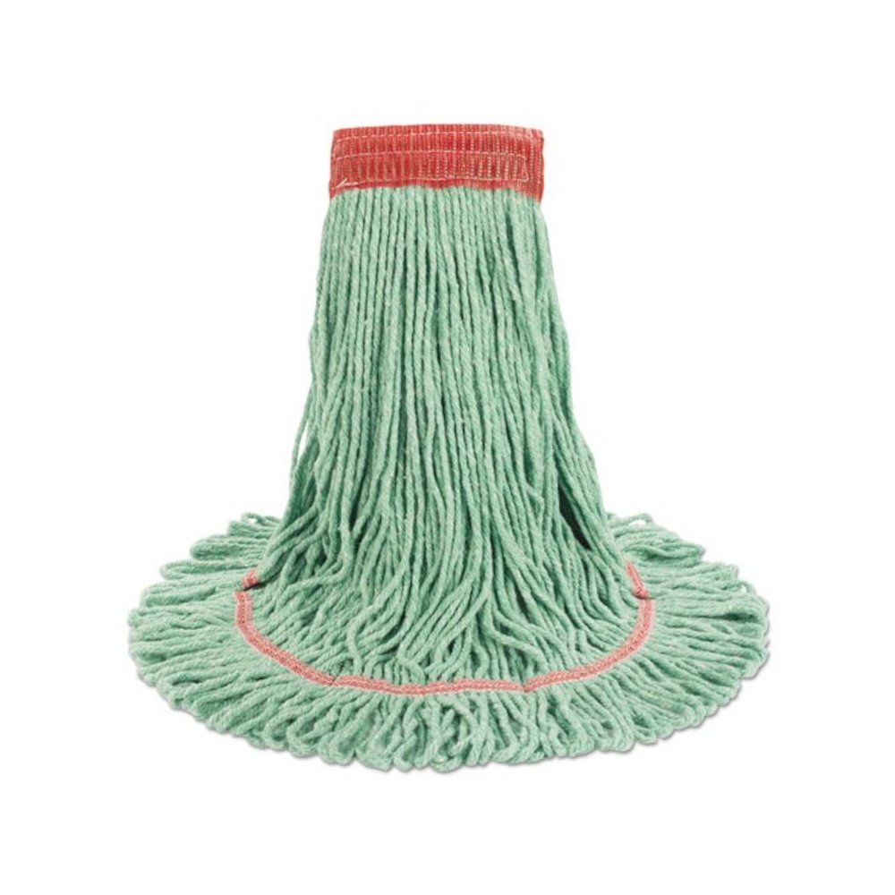 Super Loop Wet Mop Head, Cotton/Synthetic Fiber, 5" Headband, Large Size, Green. Picture 7