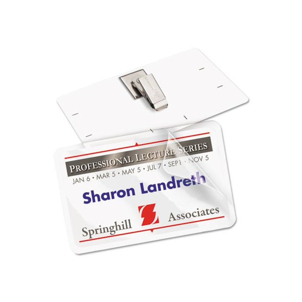 Self-Laminating Laser/Inkjet Printer Badges, 2.25 x 3.5, White, 30/Box. Picture 3