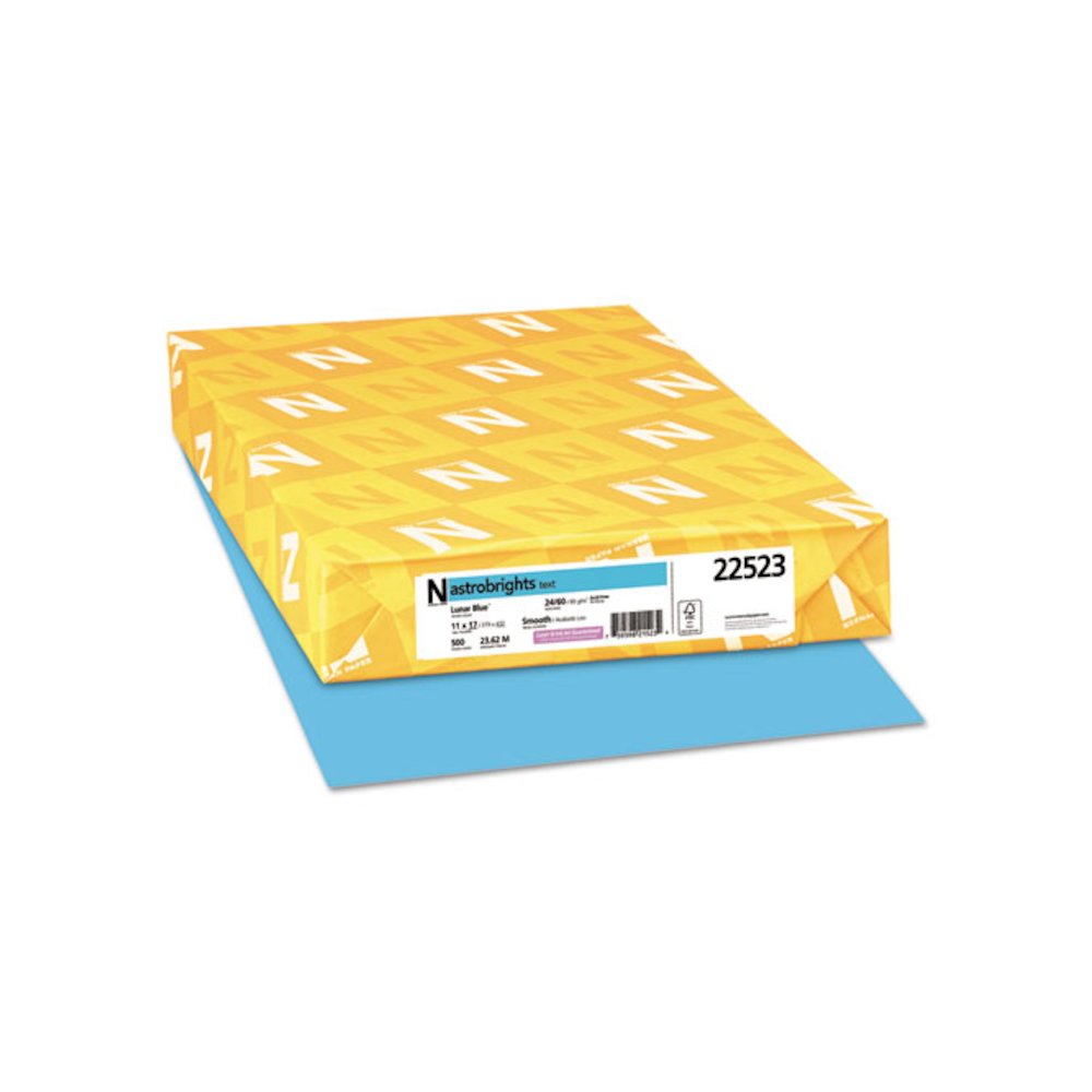 Color Paper, 24 lb Bond Weight, 11 x 17, Lunar Blue, 500/Ream. Picture 1