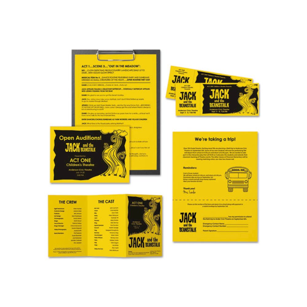 Color Paper, 24 lb Bond Weight, 11 x 17, Solar Yellow, 500/Ream. Picture 3