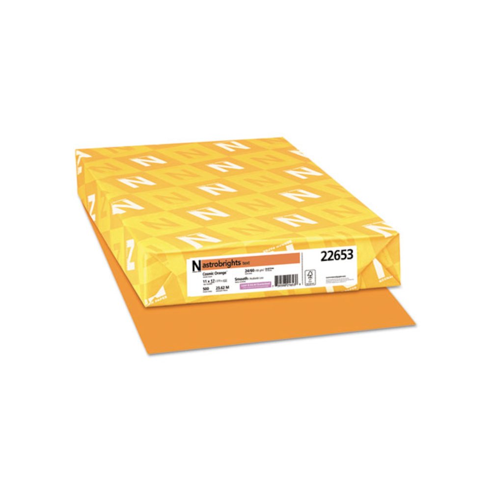 Color Paper, 24 lb Bond Weight, 11 x 17, Cosmic Orange, 500/Ream. Picture 1