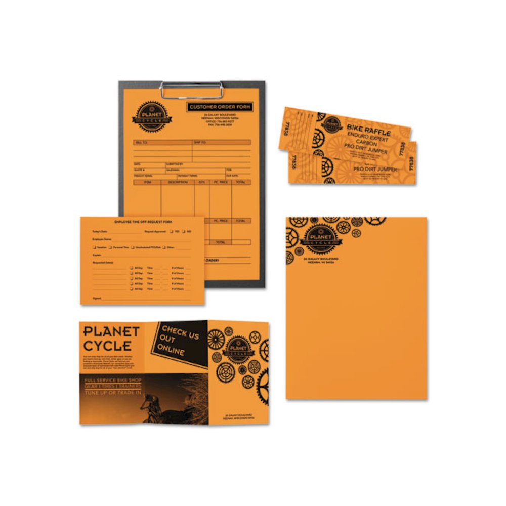 Color Paper, 24 lb Bond Weight, 11 x 17, Cosmic Orange, 500/Ream. Picture 4