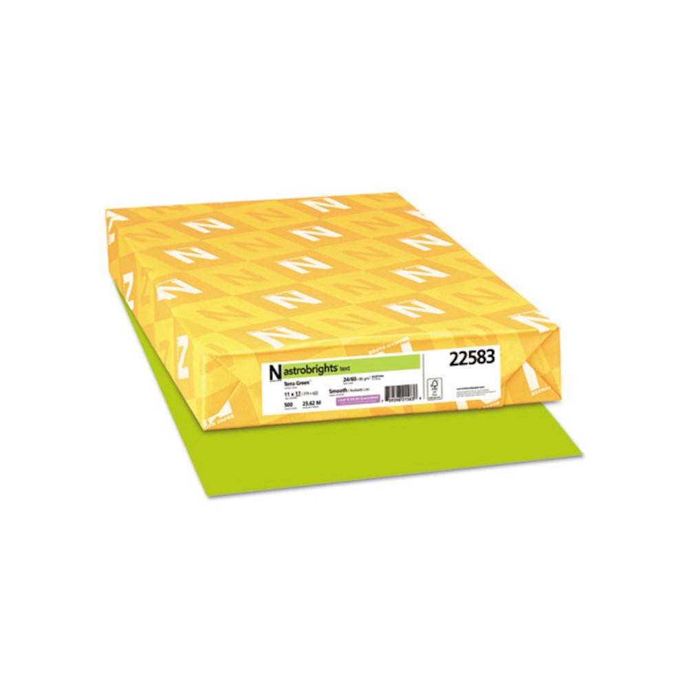 Color Paper, 24 lb Bond Weight, 11 x 17, Terra Green, 500/Ream. Picture 1