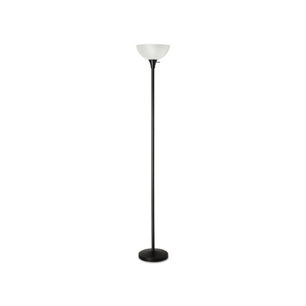 Floor Lamp, 71" High, Translucent Plastic Shade, 11.25w x 11.25d x 71h, Matte Black. Picture 1