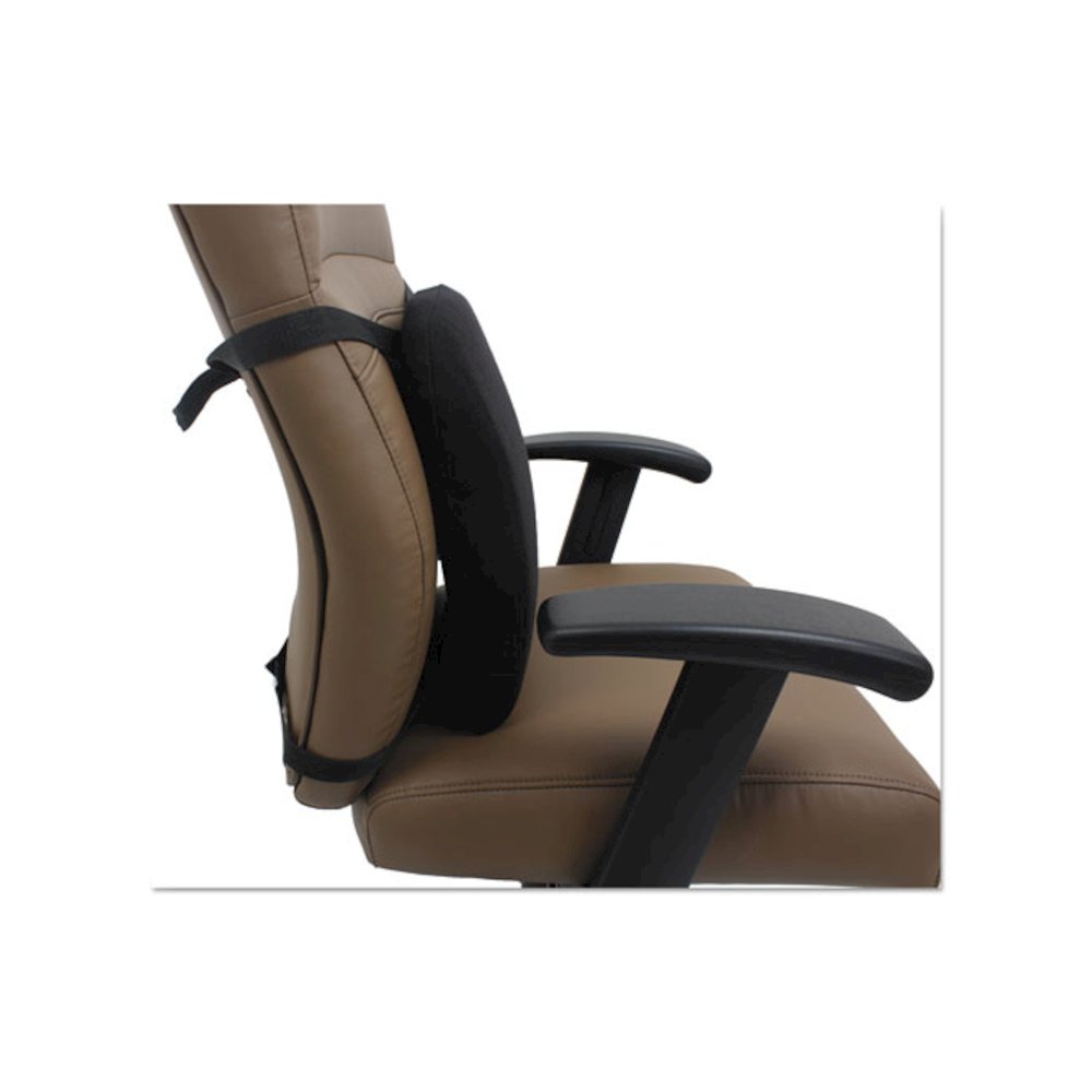 Cooling Gel Memory Foam Backrest, Two Adjustable Chair-Back Straps, 14.13 x 14.13 x 2.75, Black. Picture 4