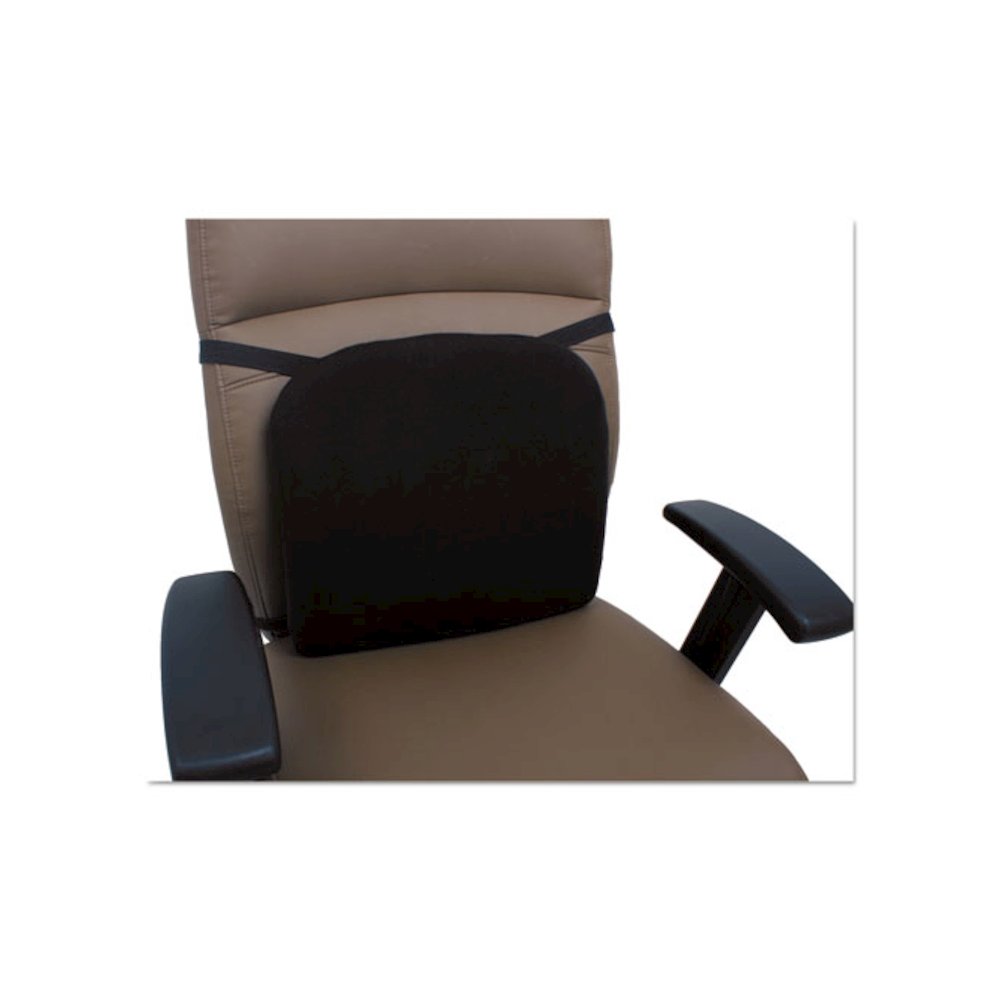 Cooling Gel Memory Foam Backrest, Two Adjustable Chair-Back Straps, 14.13 x 14.13 x 2.75, Black. Picture 1
