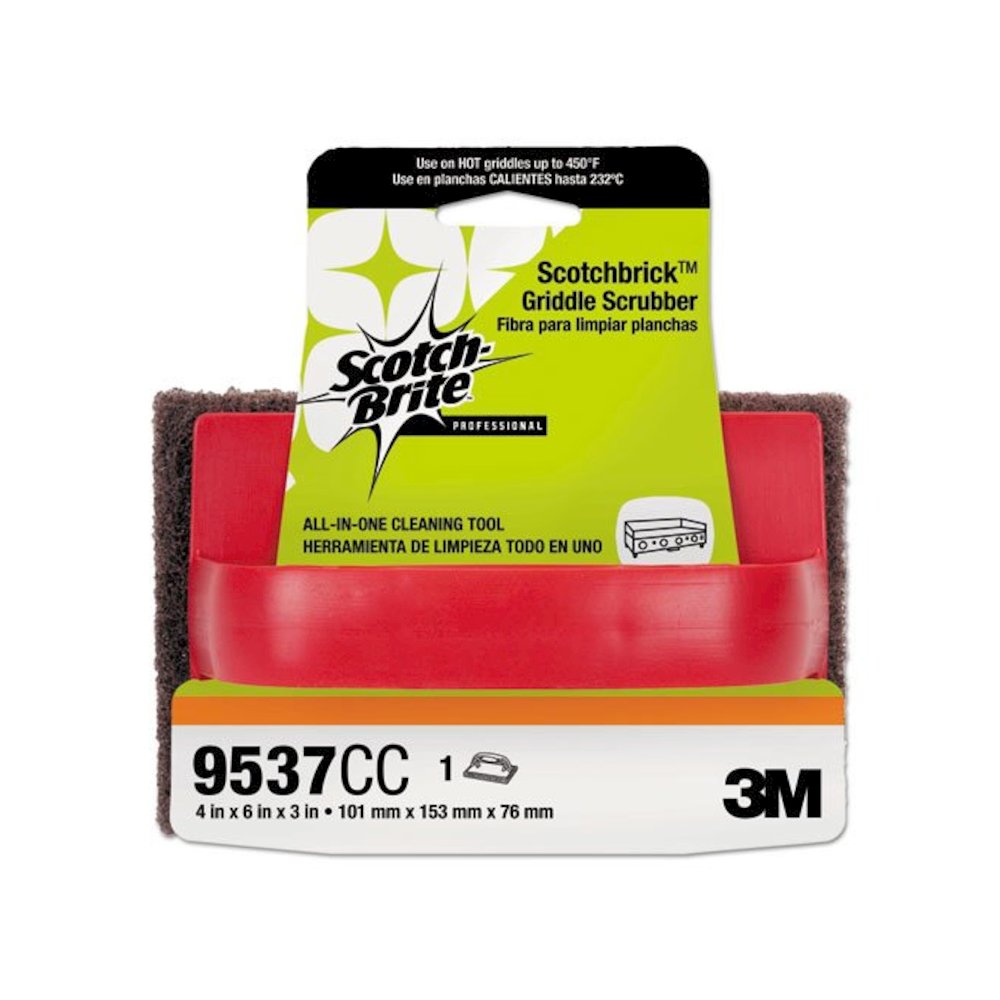 Scotchbrick Griddle Scrubber 9537, 4 x 6, Red/Black, 12/Carton. Picture 2