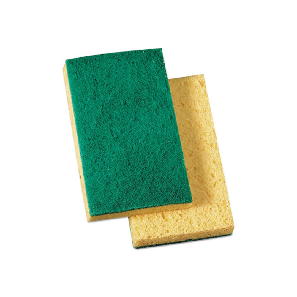 Scrubbing Sponge, Medium Duty, 3 3/5 x 6 1/10, Yellow/Green, 20/Carton. Picture 3