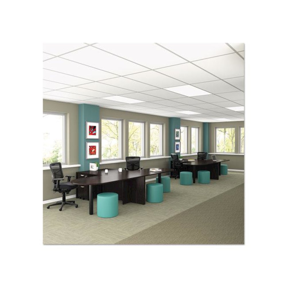 Alera Elusion Series Mesh Mid-Back Multifunction Chair, Prem Fabric, Supports Up to 275 lb, 17.7" to 21.4" Seat Height, Black. Picture 6