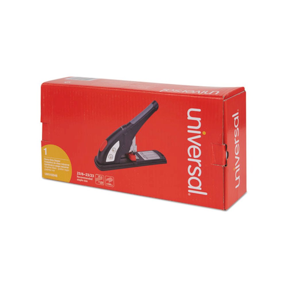 Heavy-Duty Stapler, 200-Sheet Capacity, Black/Graphite/Red. Picture 4