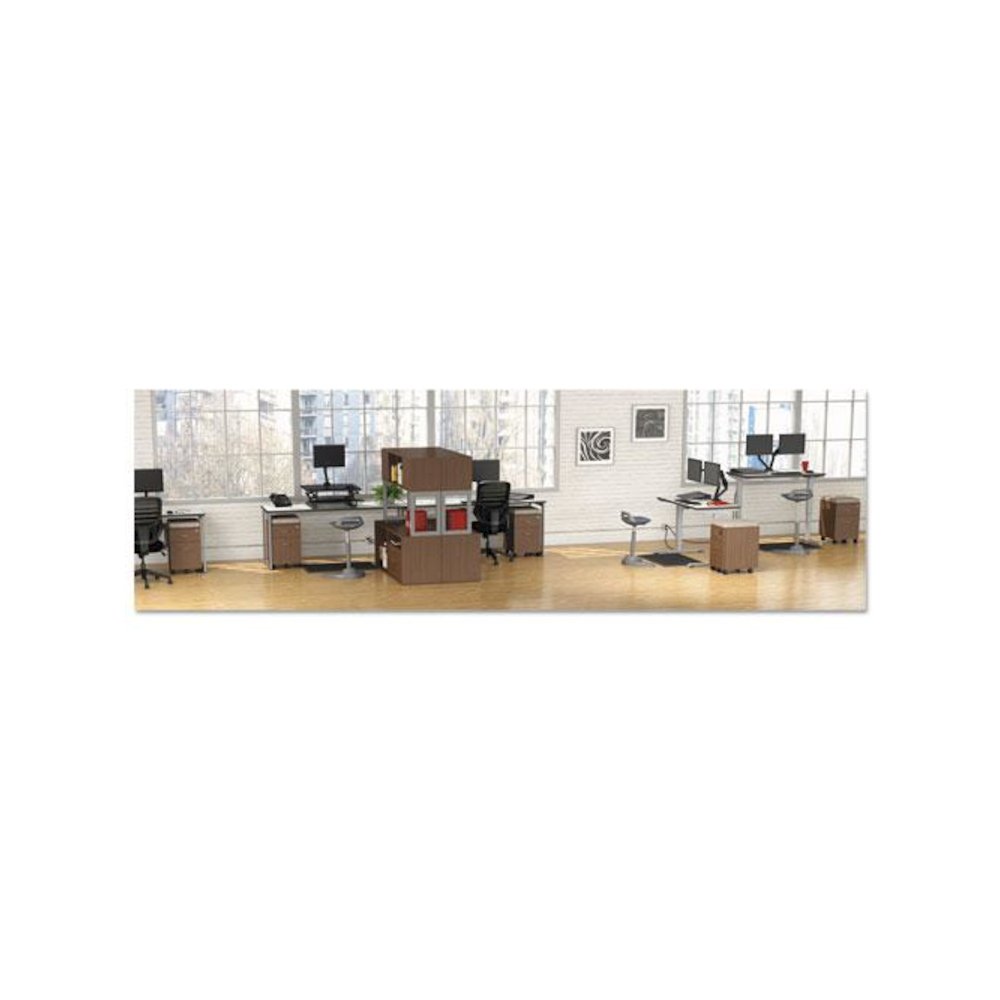Alera AdaptivErgo Anti-Fatigue Mat, Rectangular, Black Molded Grid Surface, 19.4" x 33.2". Picture 5