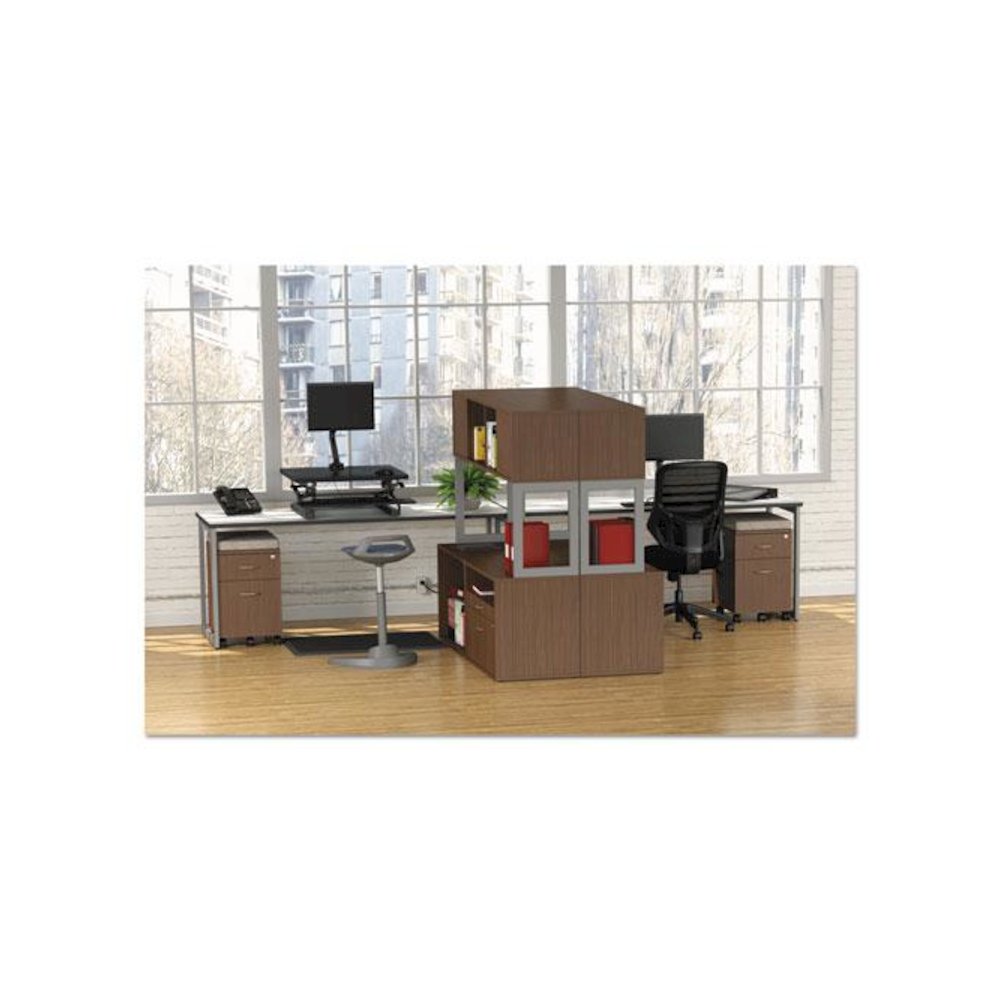 Alera AdaptivErgo Anti-Fatigue Mat, Rectangular, Black Molded Grid Surface, 19.4" x 33.2". Picture 4