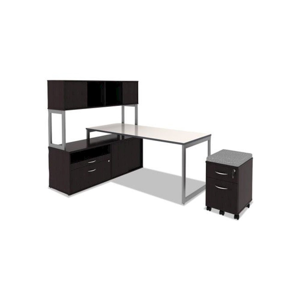 Alera Valencia Series Mobile Pedestal, Left or Right, 2-Drawers: Box/File, Legal/Letter, Espresso, 15.88" x 19.13" x 22.88". Picture 4
