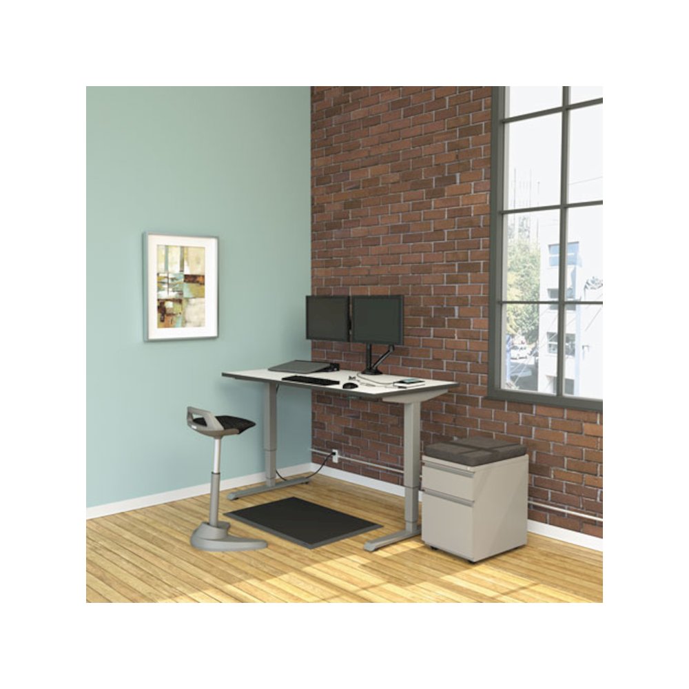 Alera AdaptivErgo Anti-Fatigue Mat, Rectangular, Black Molded Grid Surface, 19.4" x 33.2". Picture 3