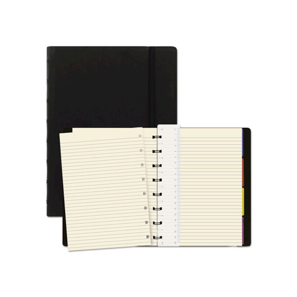 Notebook, 1-Subject, Medium/College Rule, Black Cover, (112) 8.25 x 5.81 Sheets. Picture 1