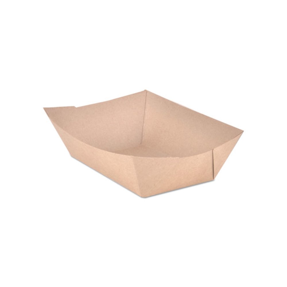 Eco Food Trays, 3 lb Capacity, Brown Kraft, Paper, 500/Carton. Picture 1