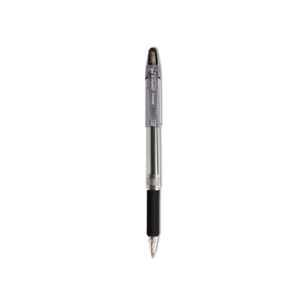 Jimnie Gel Pen, Stick, Medium 0.7 mm, Black Ink, Clear/Black Barrel, 12/Pack. Picture 2