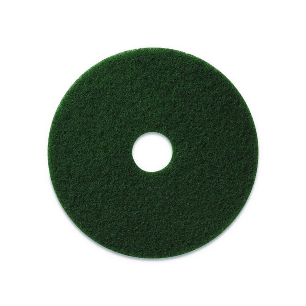 Scrubbing Pads, 17" Diameter, Green, 5/CT. Picture 1