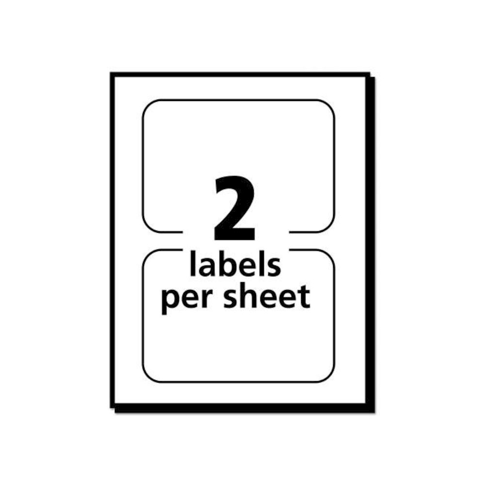 Flexible Adhesive Name Badge Labels, 3.38 x 2.33, White/Blue Border, 40/Pack. Picture 2