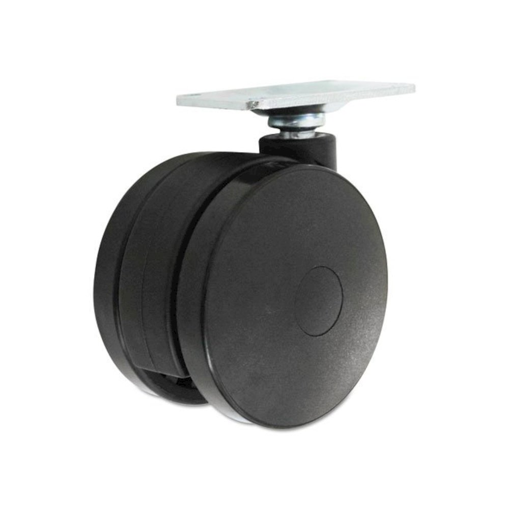 Casters for Height-Adjustable Table Bases, Grip Ring Stem, 2" Wheel, Black, 4/Set. Picture 4