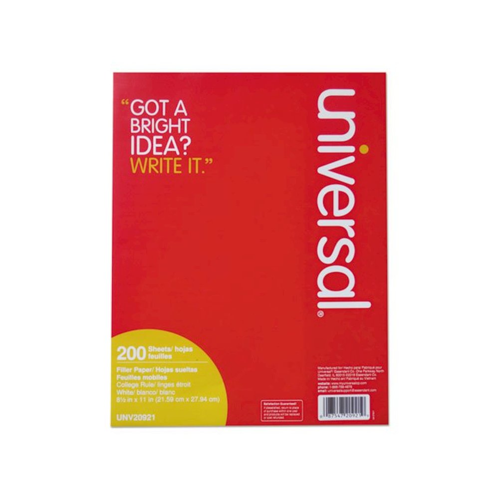 Filler Paper, 3-Hole, 8.5 x 11, Medium/College Rule, 200/Pack. Picture 2