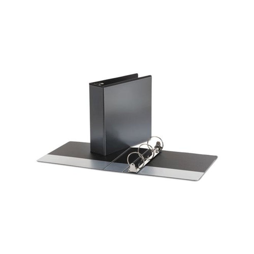Economy Round Ring View Binder, 3 Rings, 3" Capacity, 11 x 8.5, Black. Picture 2