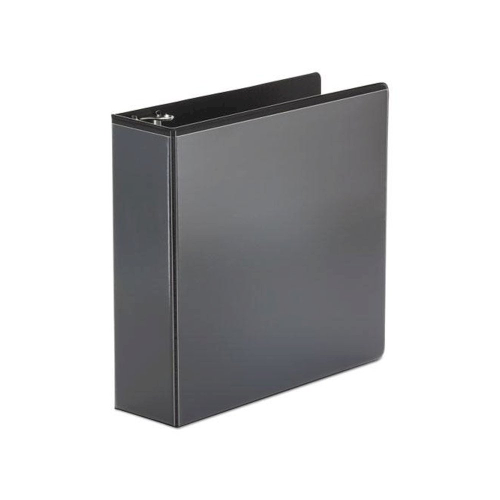 Economy Round Ring View Binder, 3 Rings, 3" Capacity, 11 x 8.5, Black. Picture 1