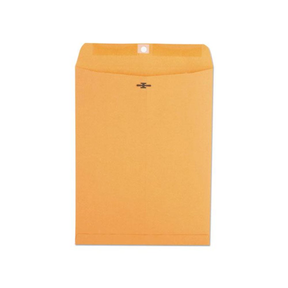 Kraft Clasp Envelope, #93, Square Flap, Clasp/Gummed Closure, 9.5 x 12.5, Brown Kraft, 100/Box. Picture 1