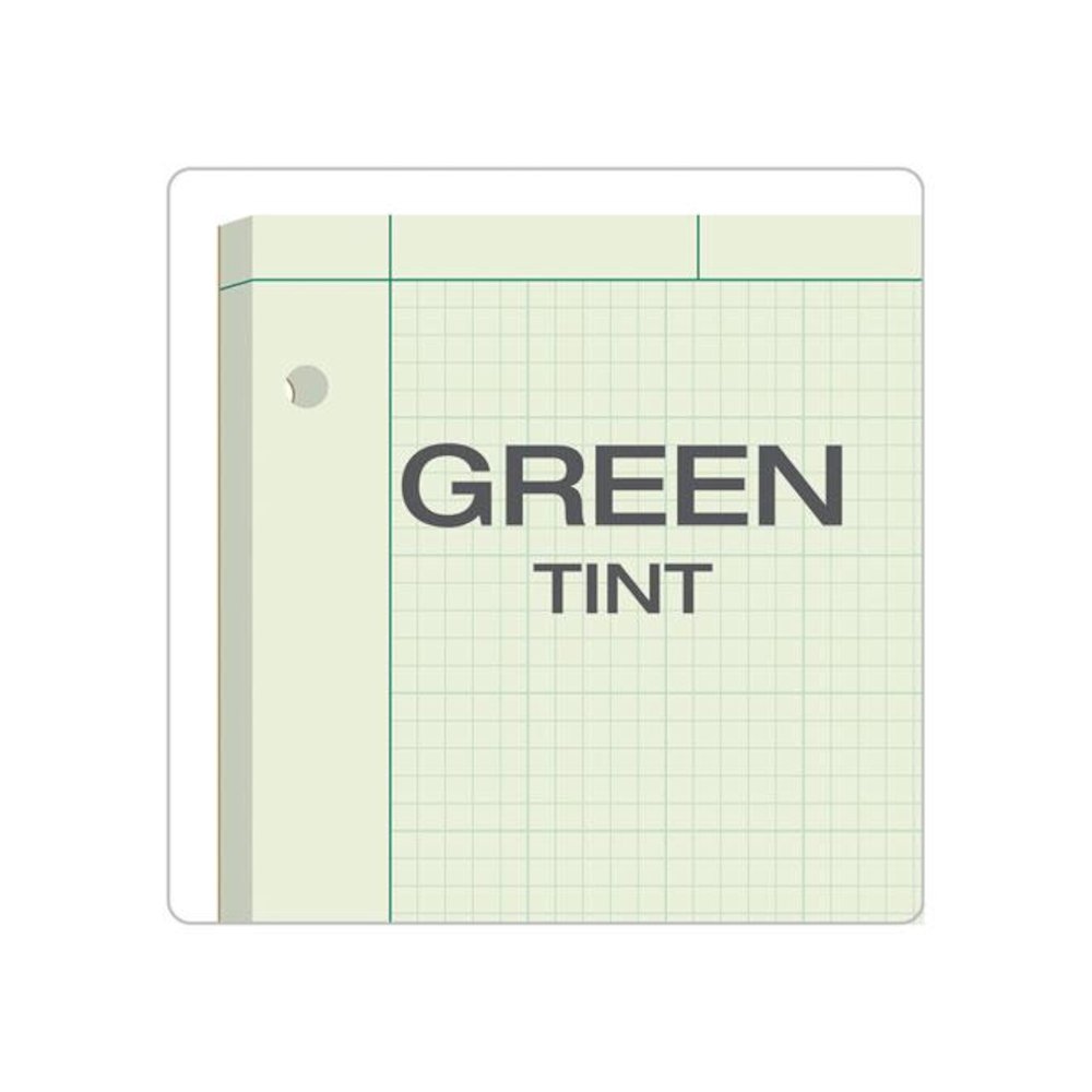 Engineering Computation Pads, Black/Green Cover, Quadrille Rule (5 sq/in, 1 sq/in), (100) Green-Tint 8.5 x 11 Sheets. Picture 6