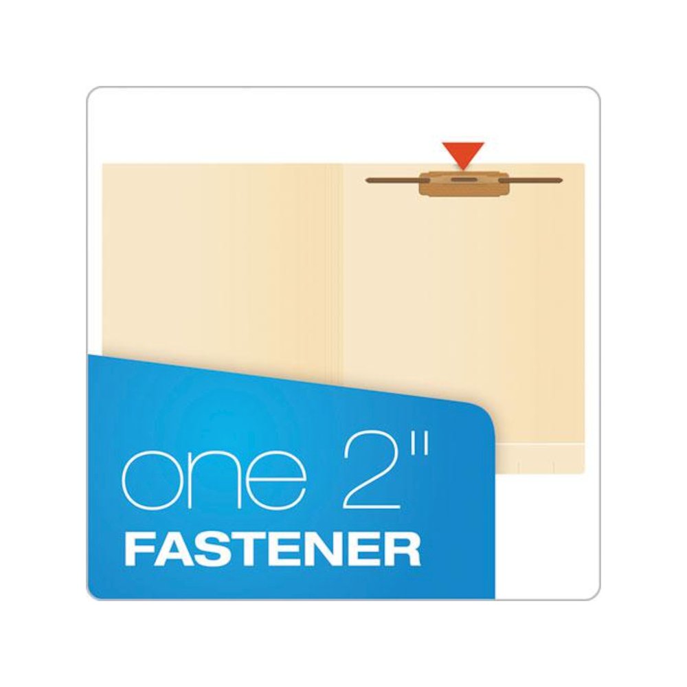Manila Laminated End Tab Fastener Folders, Straight Tab, Expands 0.75", 1 Fastener, Letter Size, 11-pt Manila, 50/Box. Picture 3