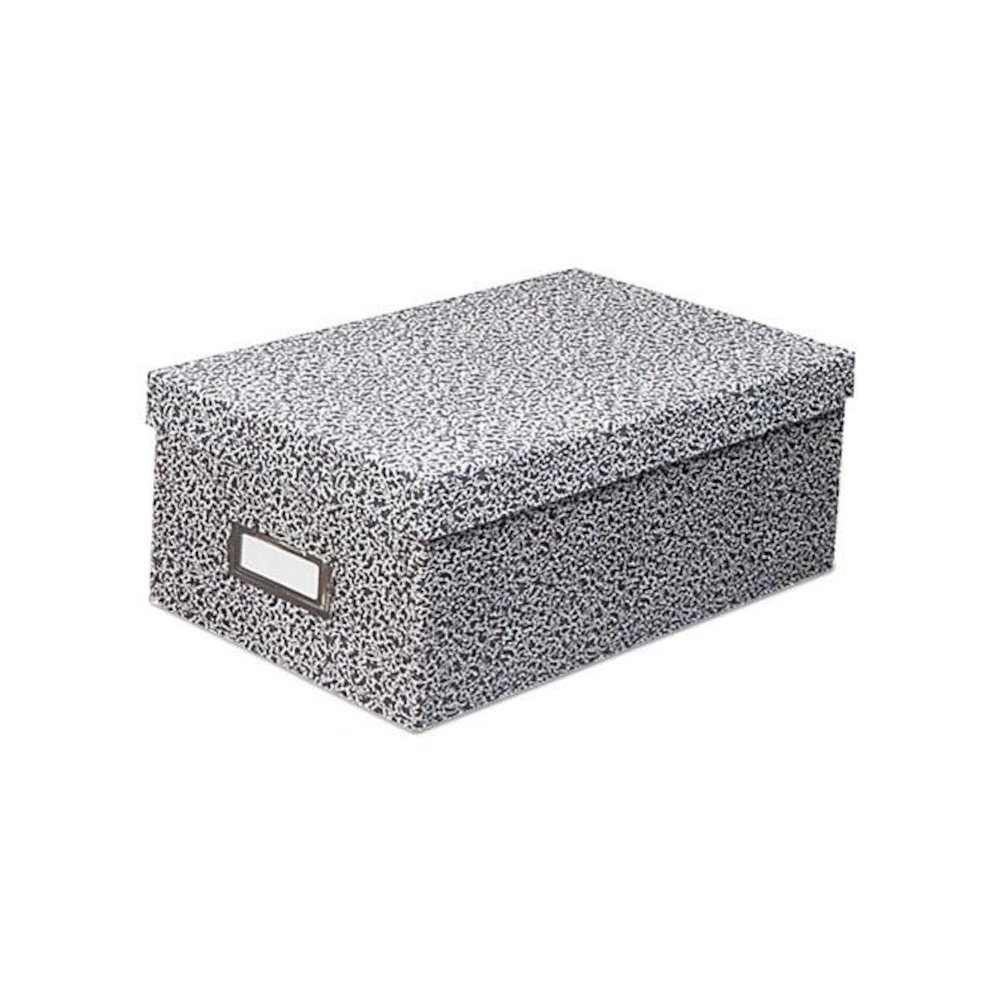 Reinforced Board Card File, Lift-Off Cover, Holds 1,200 3 x 5 Cards, 5.13 x 11 x 3.63, Black/White. Picture 2