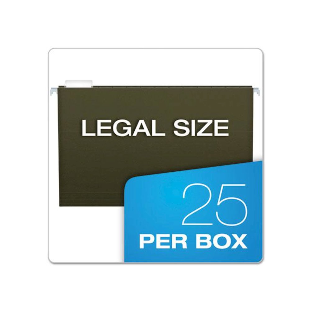 Extra Capacity Reinforced Hanging File Folders with Box Bottom, 3" Capacity, Legal Size, 1/5-Cut Tabs, Green, 25/Box. Picture 5