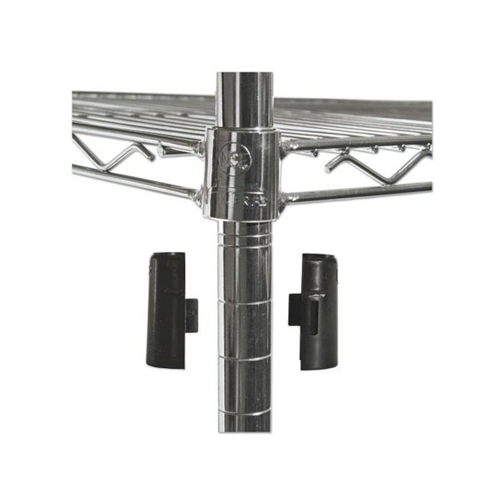 NSF Certified 4-Shelf Wire Shelving Kit with Casters, 48w x 18d x 72h, Silver. Picture 5