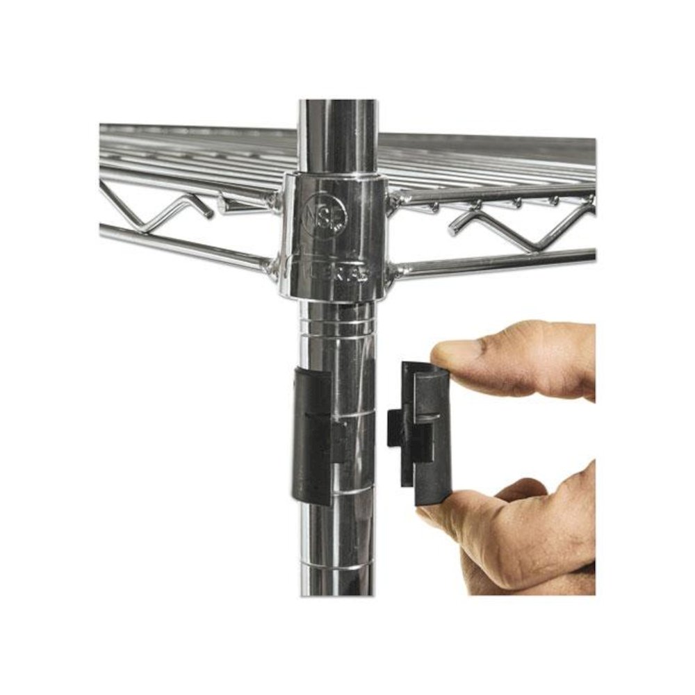 NSF Certified 4-Shelf Wire Shelving Kit with Casters, 48w x 18d x 72h, Silver. Picture 6