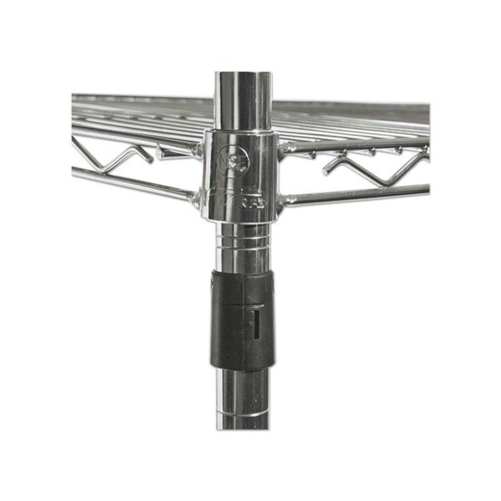 NSF Certified 4-Shelf Wire Shelving Kit with Casters, 48w x 18d x 72h, Silver. Picture 7