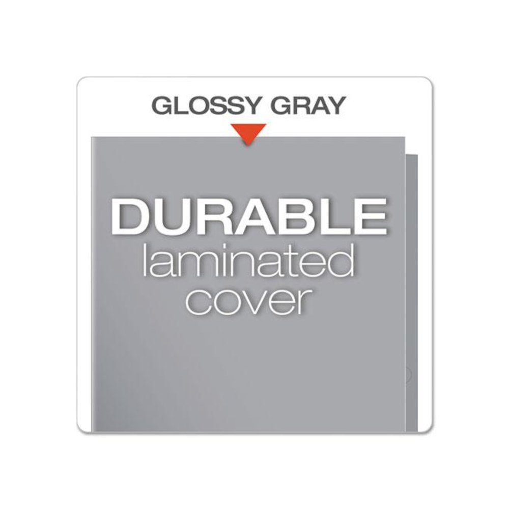 Laminated Twin Pocket Folders, Accommodates (100) 11 x 8.5 Sheets, Gray, 25/Box. Picture 4