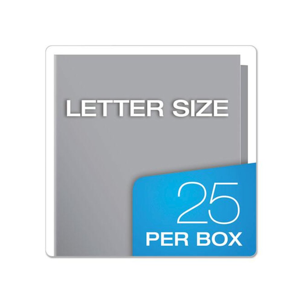 Laminated Twin Pocket Folders, Accommodates (100) 11 x 8.5 Sheets, Gray, 25/Box. Picture 6