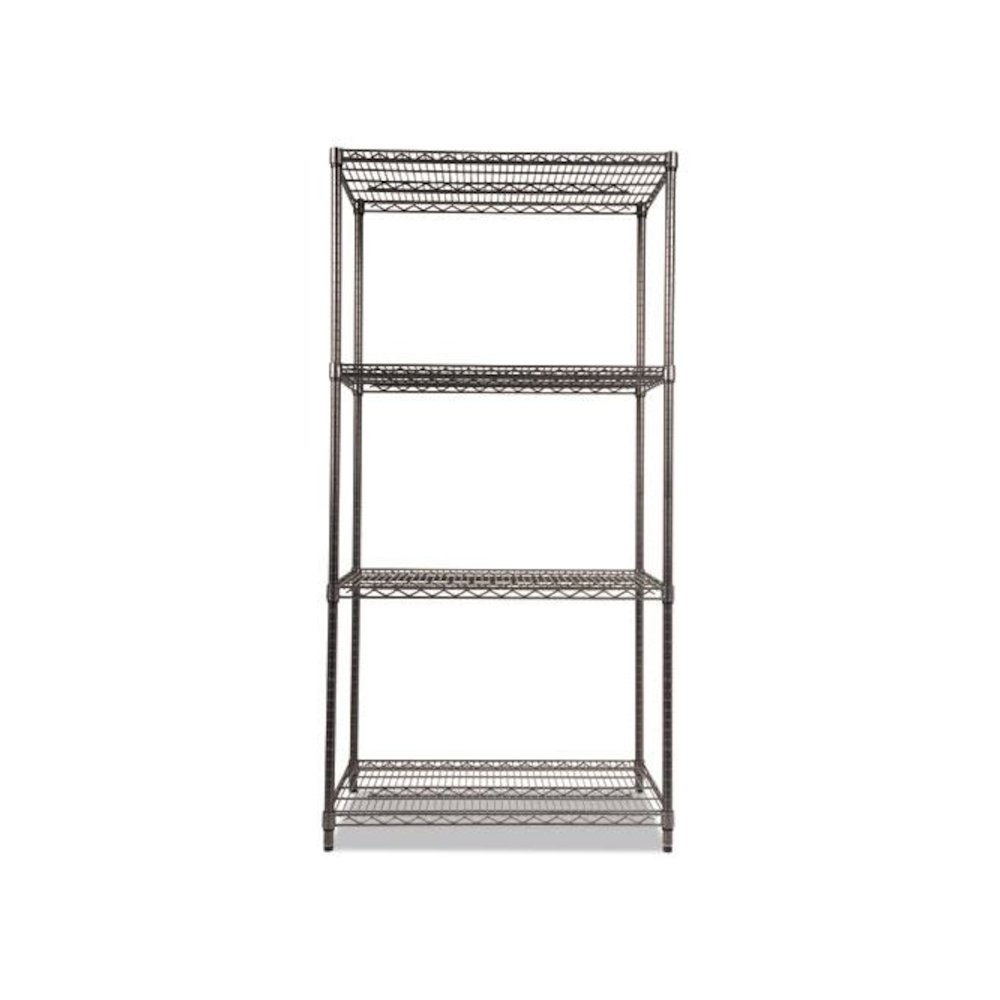 Wire Shelving Starter Kit, Four-Shelf, 36w x 24d x 72h, Black Anthracite. Picture 2