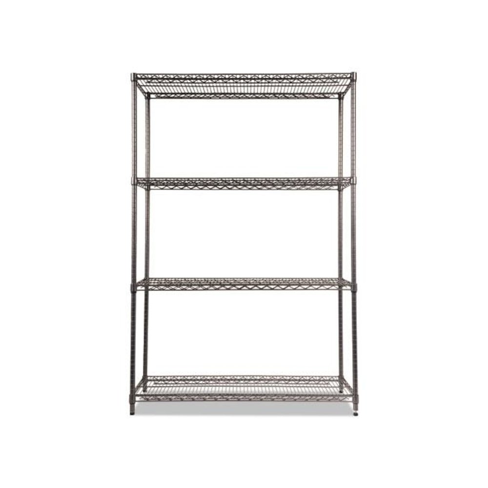 Wire Shelving Starter Kit, Four-Shelf, 48w x 18d x 72h, Black Anthracite. Picture 6