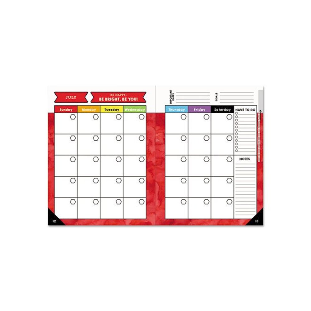 Teacher Planner, Weekly/Monthly, Two-Page Spread (Seven Classes), 10.88 x 8.38, Balloon Theme, Black Cover. Picture 2