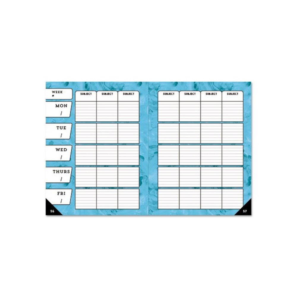 Teacher Planner, Weekly/Monthly, Two-Page Spread (Seven Classes), 10.88 x 8.38, Balloon Theme, Black Cover. Picture 3