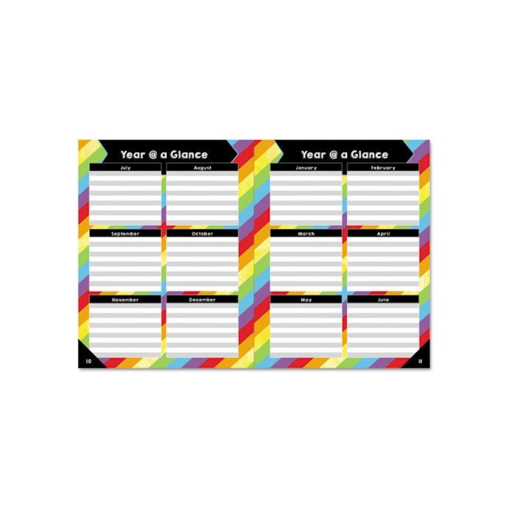 Teacher Planner, Weekly/Monthly, Two-Page Spread (Seven Classes), 10.88 x 8.38, Balloon Theme, Black Cover. Picture 7