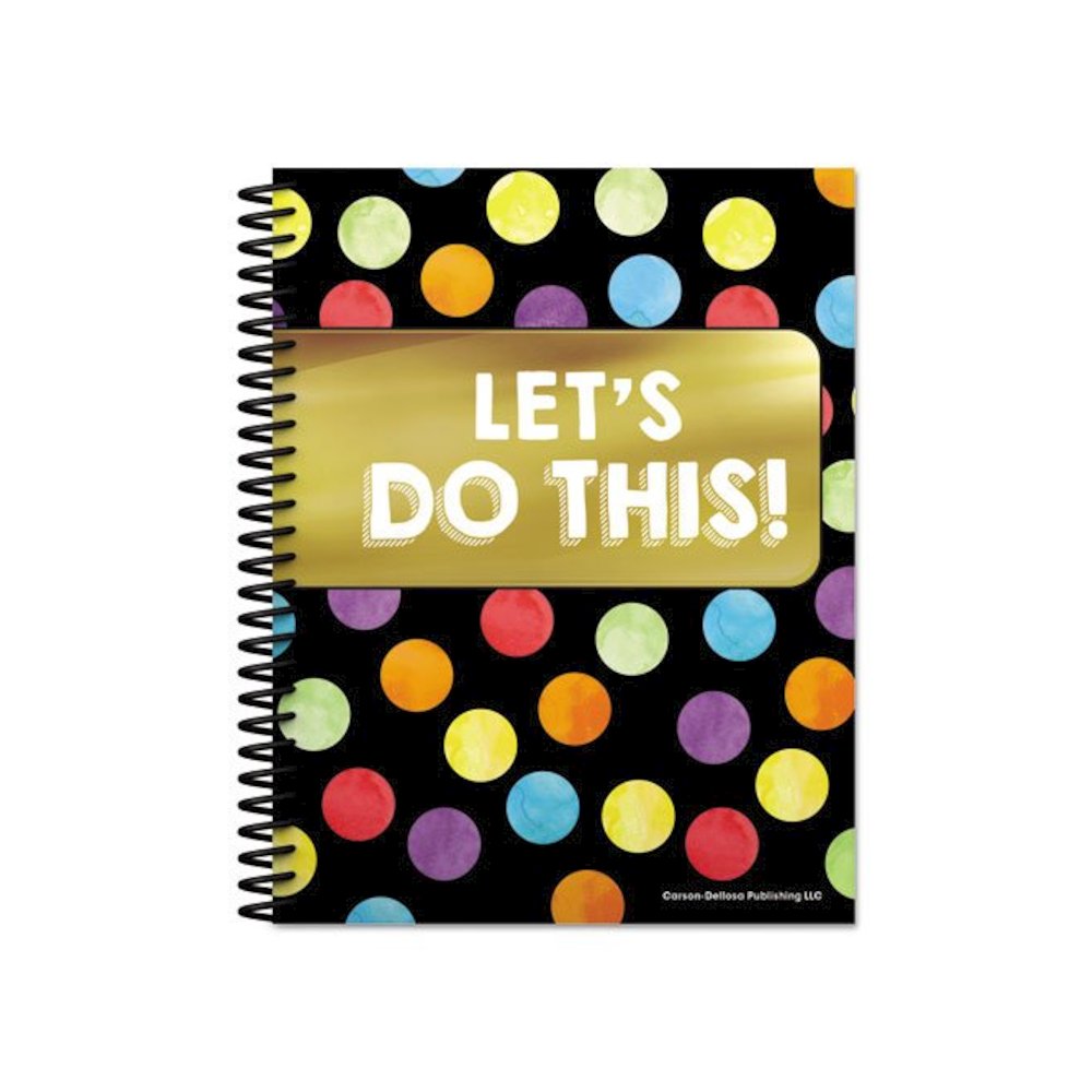 Teacher Planner, Weekly/Monthly, Two-Page Spread (Seven Classes), 10.88 x 8.38, Balloon Theme, Black Cover. Picture 1