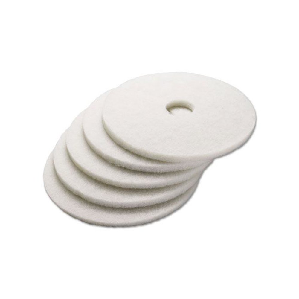Polishing Floor Pads, 20" Diameter, White, 5/Carton. Picture 3