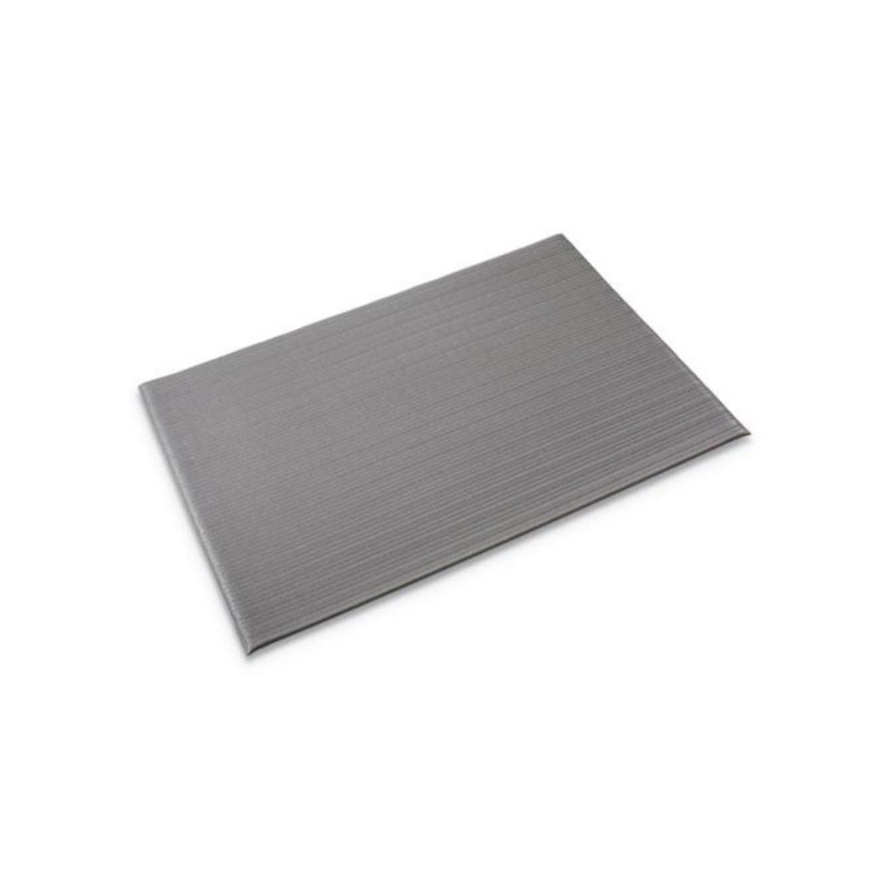 Ribbed Vinyl Anti-Fatigue Mat, Rectangular, Gray Ribbed Surface, 36" x 10 ft. Picture 1